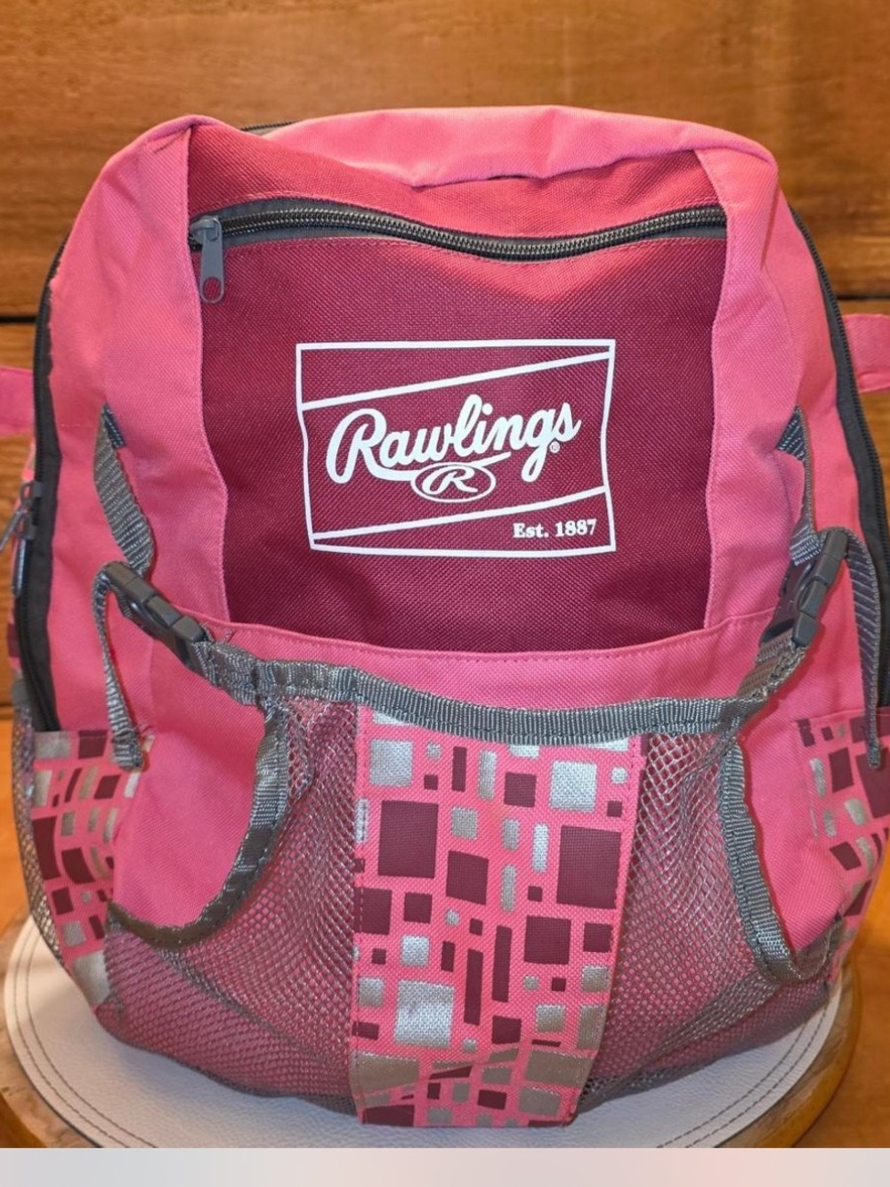 Rawlings Pink and Burgundy Graphic Daypack